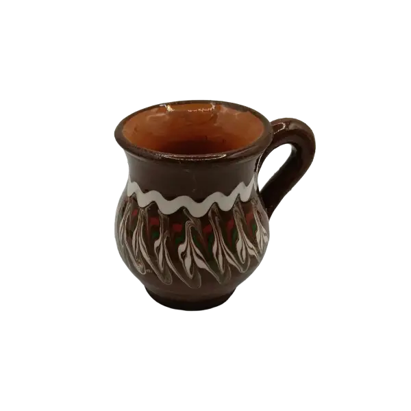 Ceasca de tuica Horezu autentica, lucrata si pictata manual | Ceramica traditionala romaneasca | 50 ml