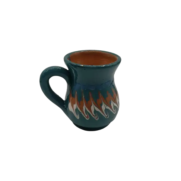 Ceasca de tuica Horezu autentica, lucrata si pictata manual | Ceramica traditionala romaneasca | 50 ml