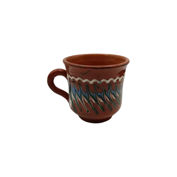 Ceasca cafea Horezu autentica, lucrata si pictata manual | Ceramica traditionala romaneasca | 100 ml