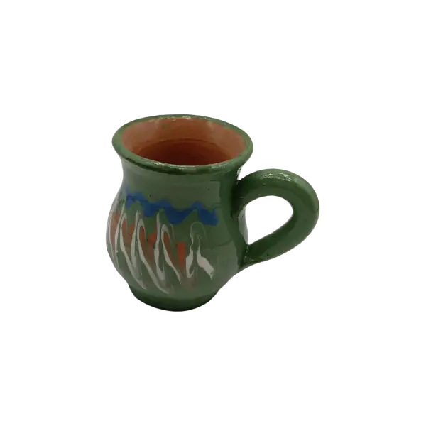 Ceasca de tuica Horezu autentica, lucrata si pictata manual | Ceramica traditionala romaneasca | 50 ml