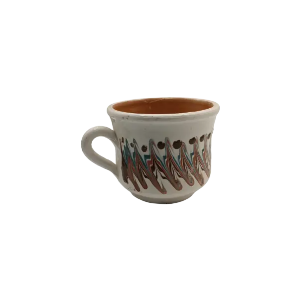 Ceasca cafea Horezu autentica, lucrata si pictata manual | Ceramica traditionala romaneasca | 100 ml