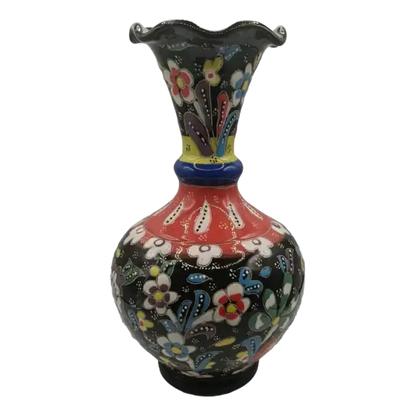 Vaza decorativa din ceramica | design traditional colorat (20 cm)