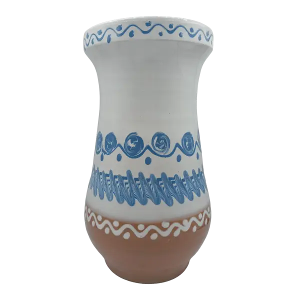 Vaza din ceramica de Horezu lucrata manual | model traditional multicolor (21 cm)